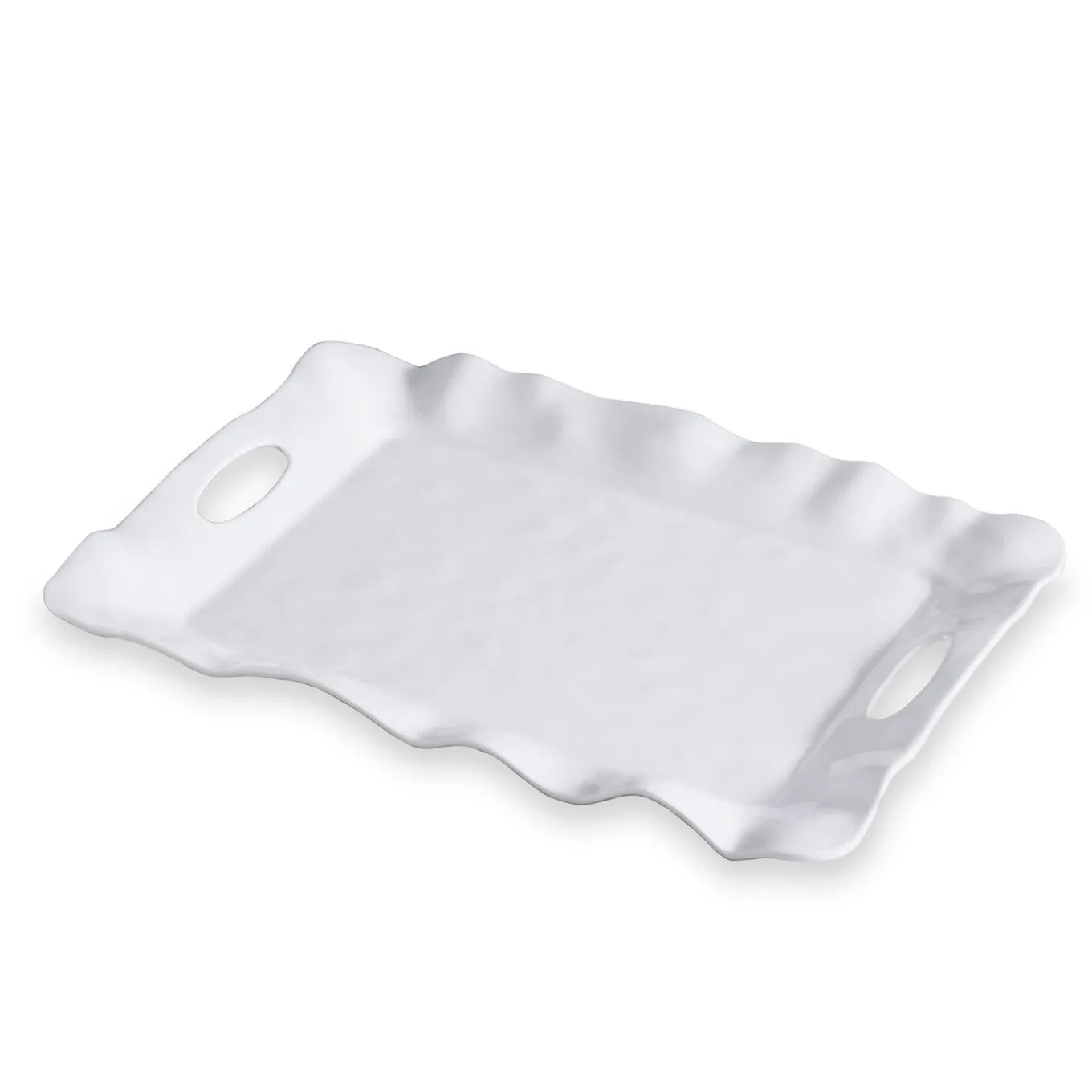 VIDA Havana Rectangular Tray with Handles (White)