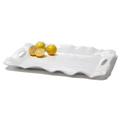 VIDA Havana Rectangular Tray with Handles (White)