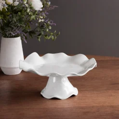 VIDA Havana Small Pedestal Cake Plate (White)