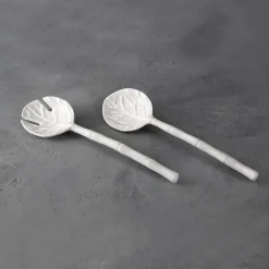 VIDA Lettuce Large Salad Servers (White)