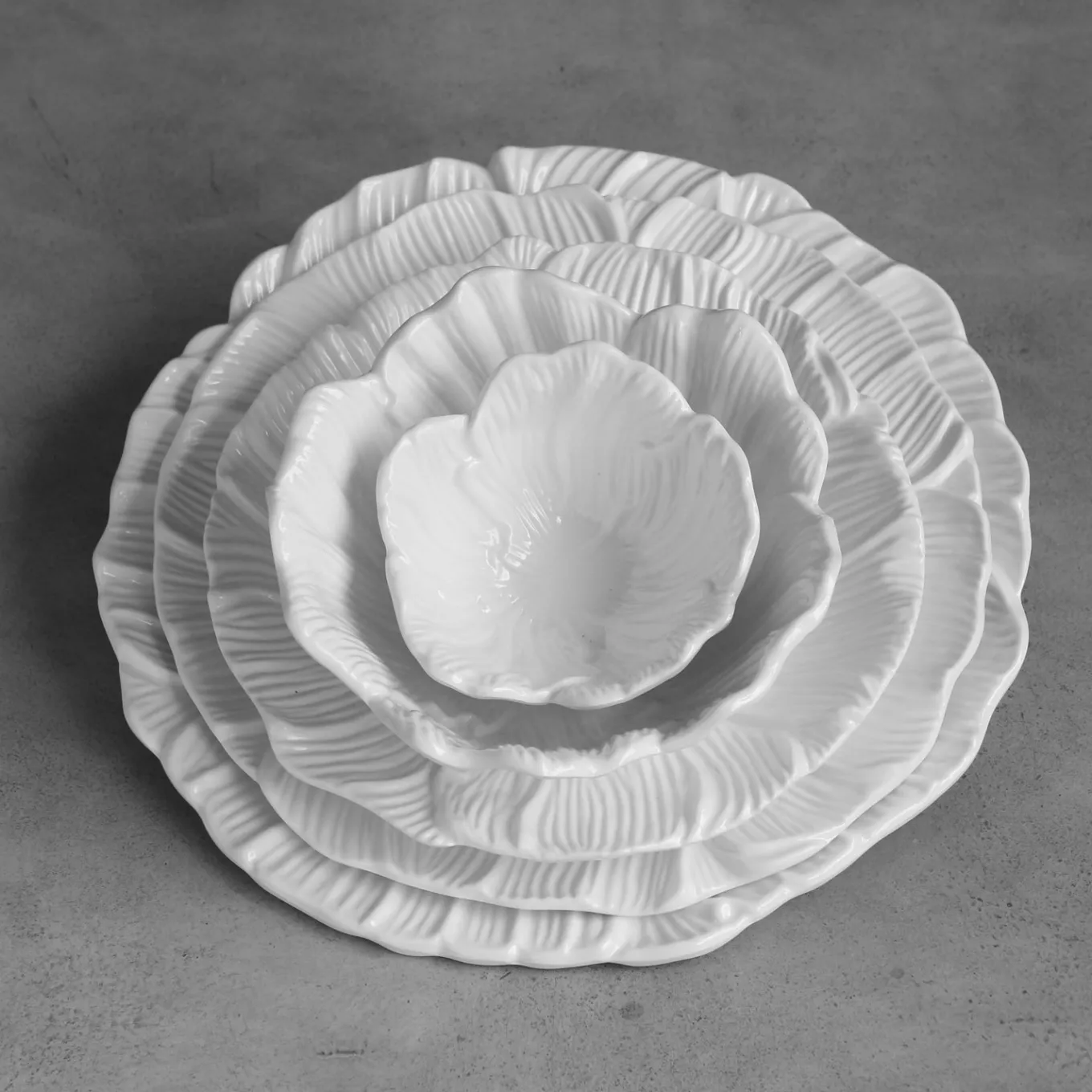 VIDA Lettuce Mini Dip Bowl Set of 4 (White)