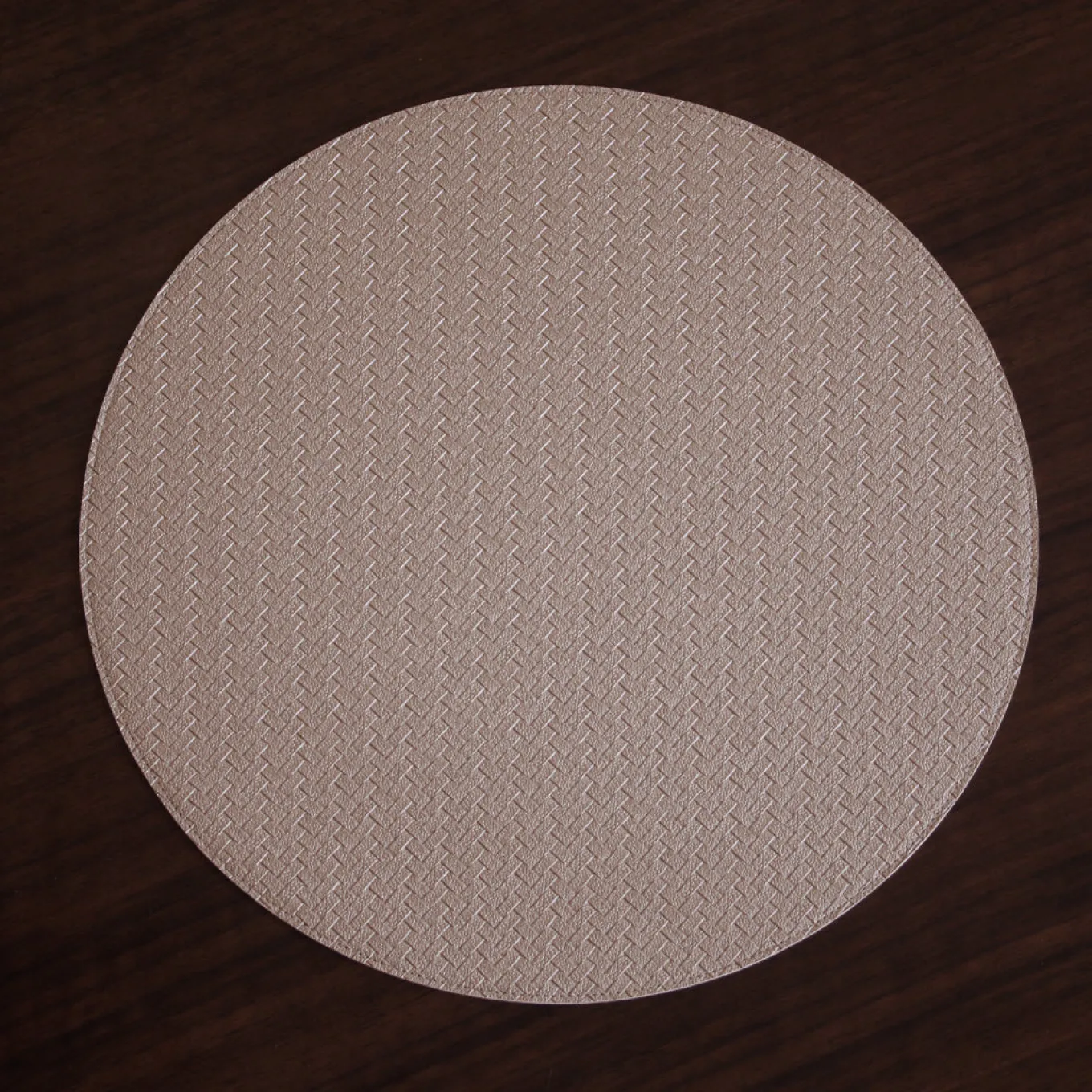 VIDA Metallic Snakeskin Reversible 15" Round Placemats Set of 4 (Silve