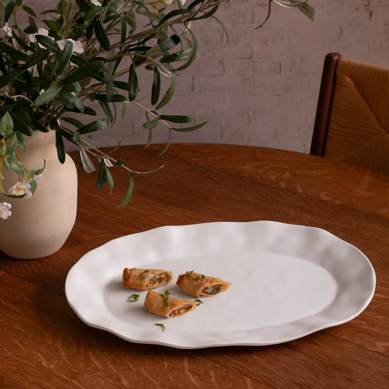 VIDA Nube Large Oval Tray (White)