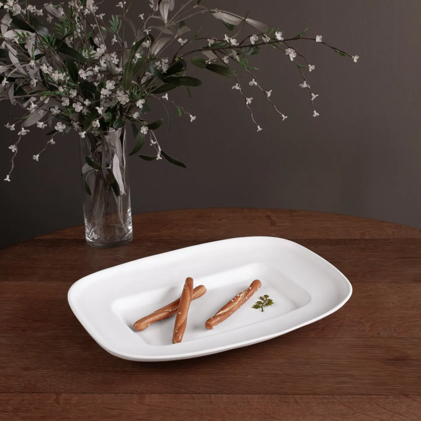 VIDA Nube Medium Rectangle Platter (White)