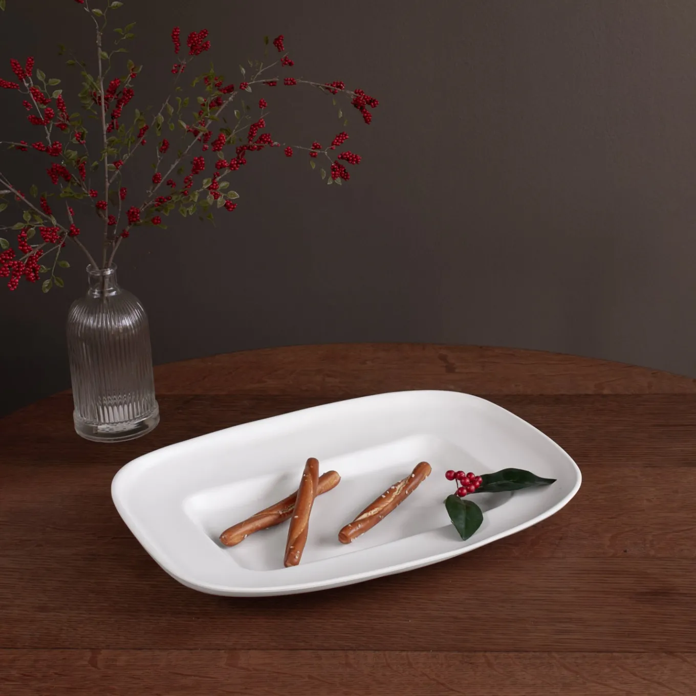 VIDA Nube Medium Rectangle Platter (White)