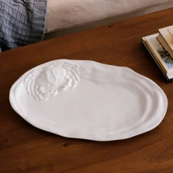 VIDA Ocean Large Oval Crab Platter (White)