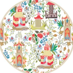 VIDA Pagoda Reversible 15.5" Round Placemats Set of 4 (Neutral)