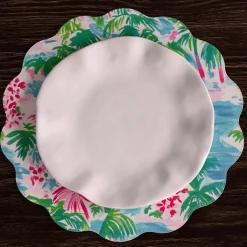 VIDA Palm Trees Reversible Round Placemats Set of 4 (Multi)