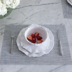 VIDA Rectangular Woven Placemats Set of 4 (Grey)