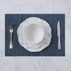 VIDA Rectangular Woven Placemats Set of 4 (Navy)