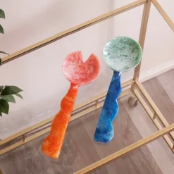 VIDA Resin Salad Servers (Orange and Blue)