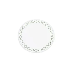 VIDA Round Embroidered Quatrefoil 15.5" Round Placemats Set of 4 (Gree
