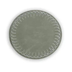 VIDA Round Embroidered Swirl 15.5" Round Placemats Set of 4 (Green)