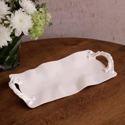 VIDA Sasha Long Rectangle Tray with Handles White