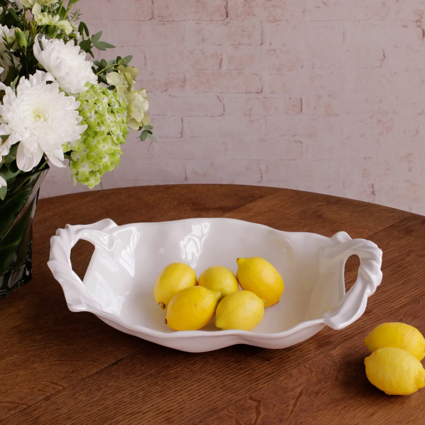 VIDA Sasha Medium Bowl with Handles White