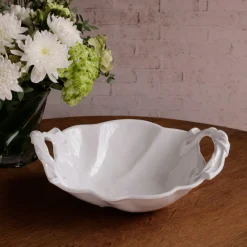 VIDA Sasha Round Large Bowl with Handles White
