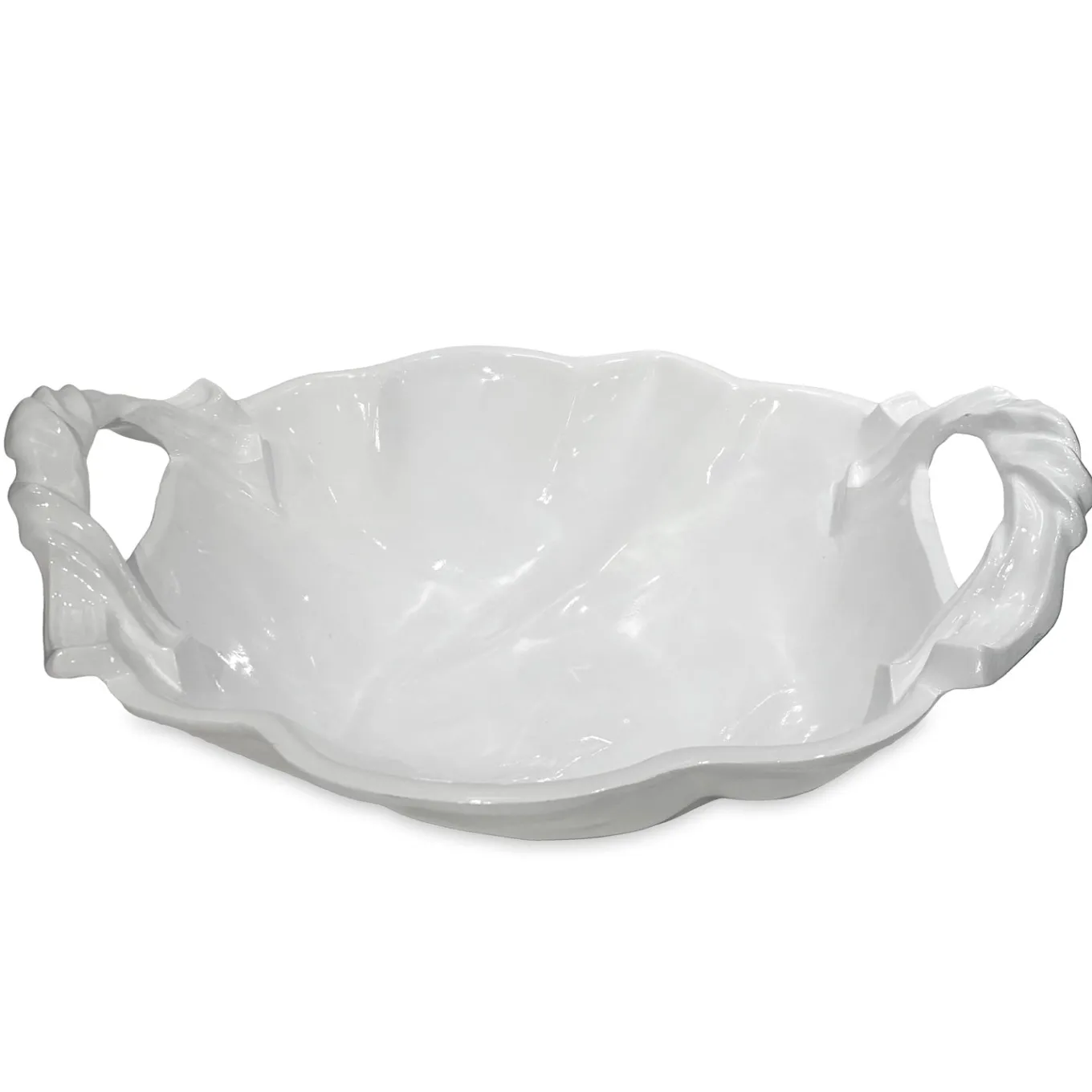 VIDA Sasha Round Large Bowl with Handles White