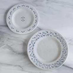 VIDA Sienna 9.25" Salad Plate Set of 4 (White and Blue)