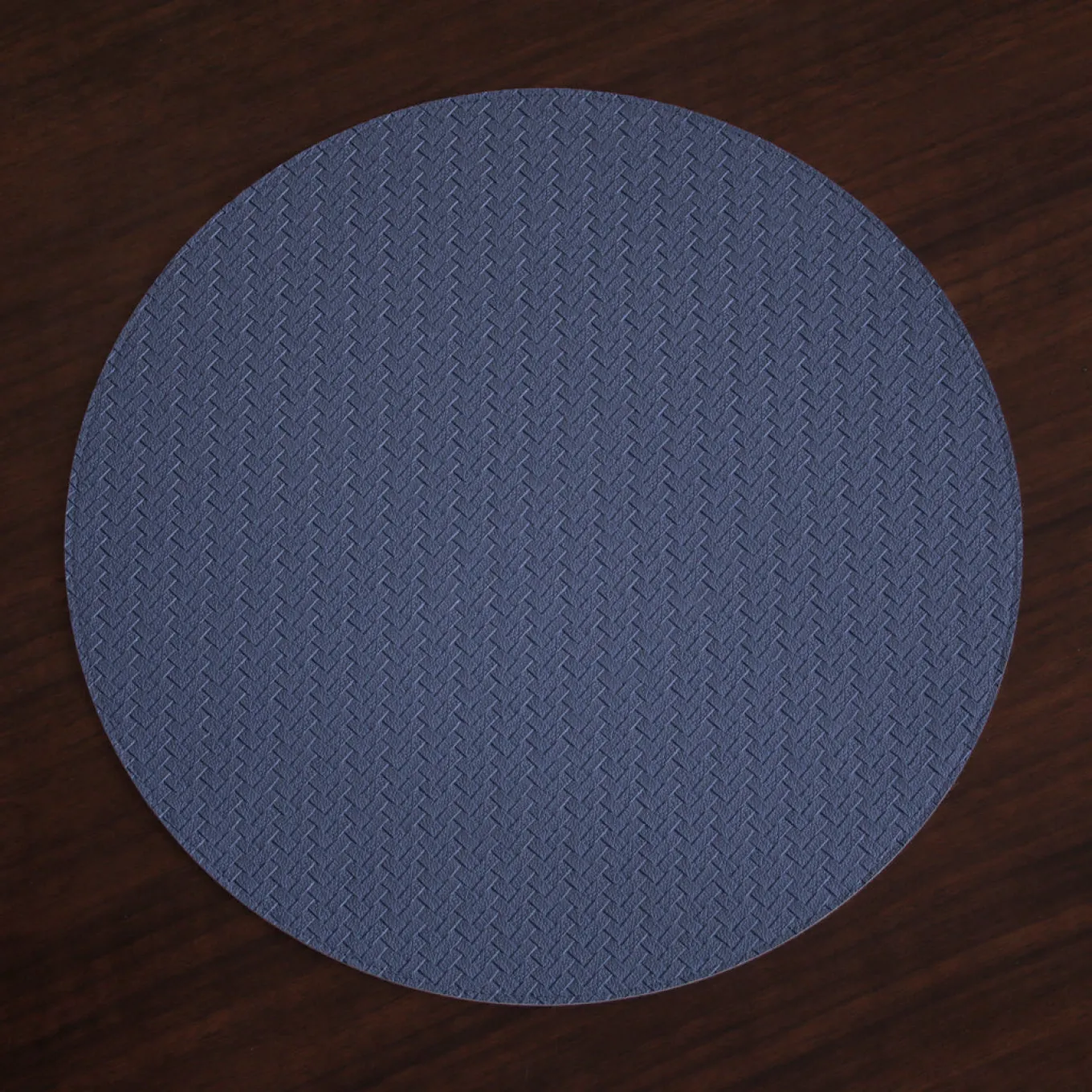 VIDA Snakeskin Reversible 15" Round Placemats Set of 4 (Slate Blue and