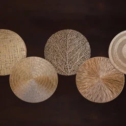 VIDA Sunburst 15" Round Placemats Set of 4 (Gold)