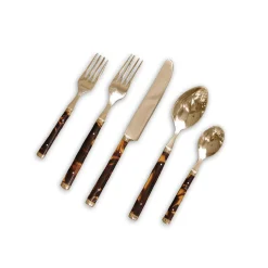 VIDA Tortoise and Stainless Flatware Set of 5