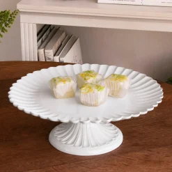 VIDA Vienna Pedestal Cake Plate White